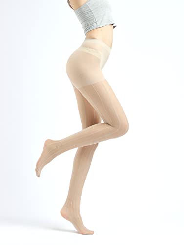 Image of Sahabowi Women Tights, Female Sheer High Waist Pantyhose, Vintage Control Top Stockings