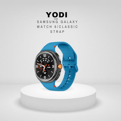 Image of YODI Strap Bands Compatible With Samsung Galaxy Watch 8 40mm 44mm /Watch 8 Classic 46mm Band,silicone strap with stitching Design Wristband for Galaxy Watch 8 /8 Classic Small /Large Size