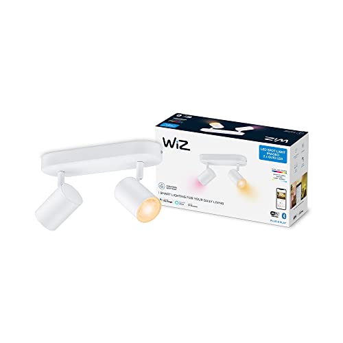 WiZ Faretto Smart Imageo WiFi, Luce Bianca o Colorata Dimmerabile, 2x5W, 2 Punti Luce, Bianco, Tecnologia SpaceSense, Controllo Vocale (Alexa, Apple HomeKit, Google Home)
