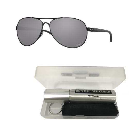 Oakley OO4079 Sunglasses Bundle: OO 4079 FEEDBACK 407934 Polished Black and Eyewear Cleaning Kit2