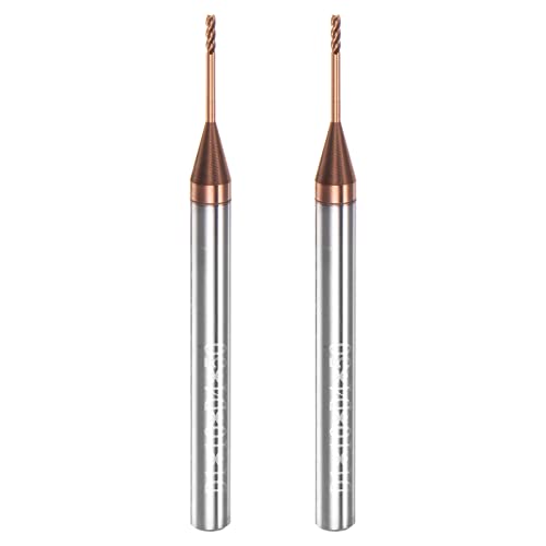 Image of HARFINGTON 2pcs Square Nose End Mill 4mm Shank 1mm x 10mm AlTiSin Coated Solid Carbide Long Reach Extended Neck 4 Flutes CNC Router Bit Milling Cutter for Stainless Steel Hardened Steel