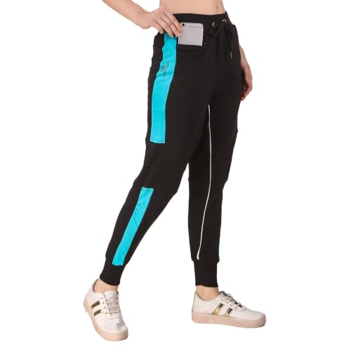 Image of UZARUS Women's Cotton Slim Fit Joggers Track Pants with 2 Zippered Pockets