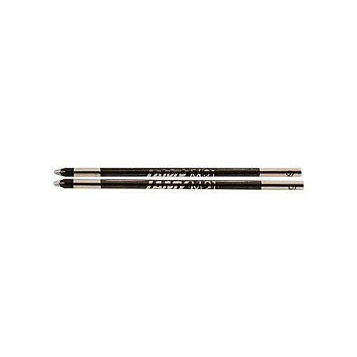 Lamy M21 recambio metálico de gran capacidad, paquete de 2 – Recambio original para todos los bolígrafos multisistema Inde­le­ble – Trazo medio en tinta negro