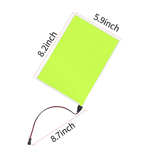 Image of El Panel Backlight 8.2 x 5.9 Inches Electroluminescent Sheet Light DIY Cuttable Backlight Paper Lamplamp Sheet Neon for Cosplay Party Decoration Luminous Piece(Green)