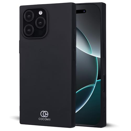Image of COCOMII Rectangle for iPhone 16 Pro Max Case, Matte Black Silicone