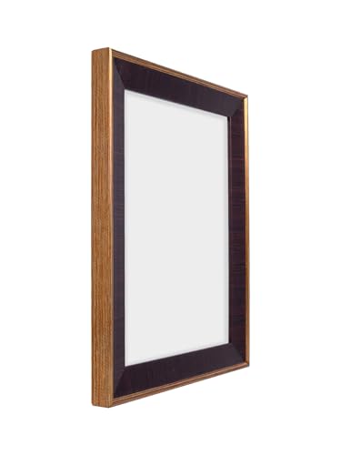 Image of GOLDEN PEACOCK 6x8 Inch Photo Frame - Antique Brown & Gold Finish | Vintage Decorative Tabletop & Wall Hanging Picture Frame for Home, Living Room & Gifting