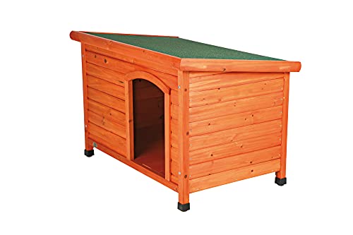 TRIXIE wetterfestes und aufklappbares Hundehaus 'natura Hundehütte Classic Flachdach, M–L: 104 × 72 × 68 cm, braun' - 39552