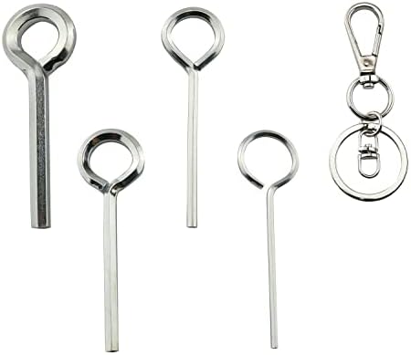 YHXiXi 5IN1 Ring Allen Wrench Set - 5/64" 1/8" 5/32" 7/32" Allen Key Door Keys with 1 Keychain for Push Bar Panic Exit Device
