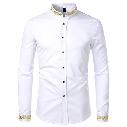 Chemise brodée de fleurs dorées pour éviter le look banal L