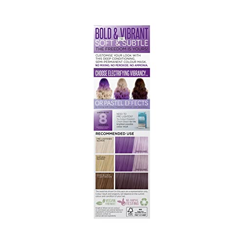 Knight & Wilson Colour-Freedom 150ml Mystic Purple Semi-Permanent Hair Colour - Ultra-Vibrant Vegan Friendly Colour Mask with Shine Booster Complex - Ammonia Free Colour Lasts Up To 6-10 Washes - Image 4