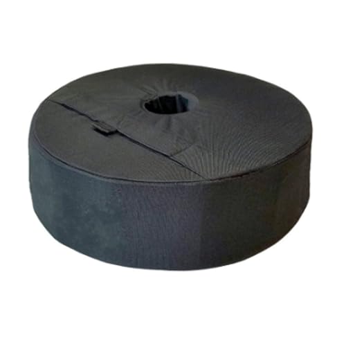 Mtuiewo 18” Round Sand Bags for Umbrella with Side Slot Opening - Black Fillable Sand Bags for Patio Umbrella Weight - Easy Set up and Fits Offset & Cantilever Umbrella Stand