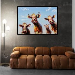 Tableau vache coloré 40x60cm sans cadre pour décoration murale