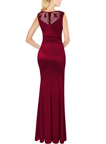 Image of VFSHOW Womens Formal Ruched Ruffles Evening Prom Wedding Party Maxi Dress