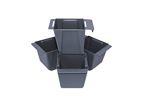 Preisvergleich Produktbild ARTECSIS 4er Set Blumenkästen Pflanzkasten Balkonkasten Kunststoff Einsatz für Europaletten, Anthrazit