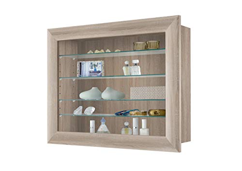 13Casa Cristal S01 Display Cabinet, 62.5x17.5x50 H cm, Rovere, Walnut