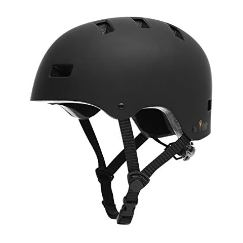 Skateboard Helmet Adult for Women Men - Skate Scooter Sport Helmet, Black,Medium, Large, with 10 Vents Cover