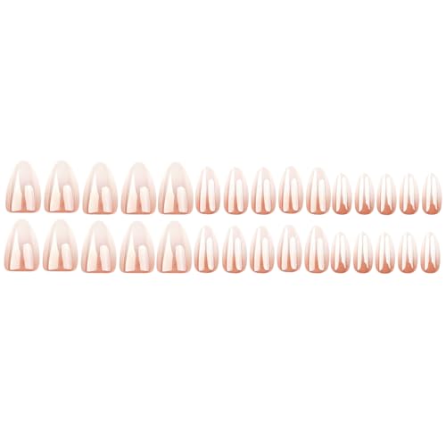 Image of Secret Lives Almond-Shaped French Manicure Press-On Nails 24-Piece Set with High-End Gradient