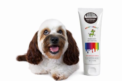 Crazy Liberty Permanent Pet Hair Dye for Dogs and Horses (Dark Brown) – Professional Grooming Color Gel, for Creative Groomers, 2.8 Fl Oz