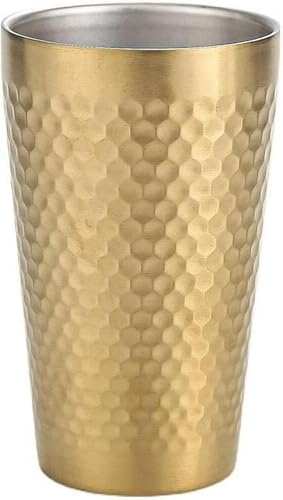 ステンレス カップ マグカップ ビールグラス ステンレス製 サーモタンブラー ペアセット 2個セット タンブラー 真空断熱 二重構造 175ml 冷温両用 食洗機対応 丸みのある口当たりで使いやすい SUS304素材(450 ml,ゴールデン(2個入り))