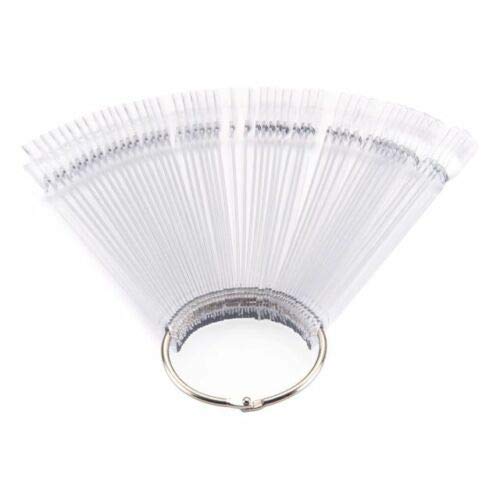 Divine 50X Nail Art Tips Colour Pop Sticks Display Fan Practice starter ring Clear