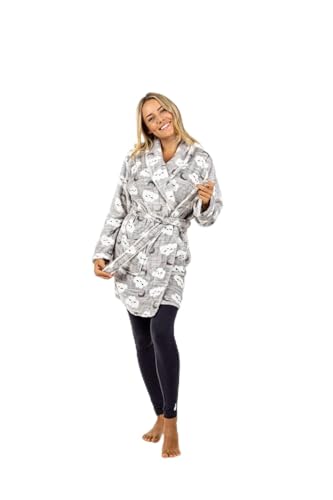 TURTLE Women's Short Robe, Clouds Grey