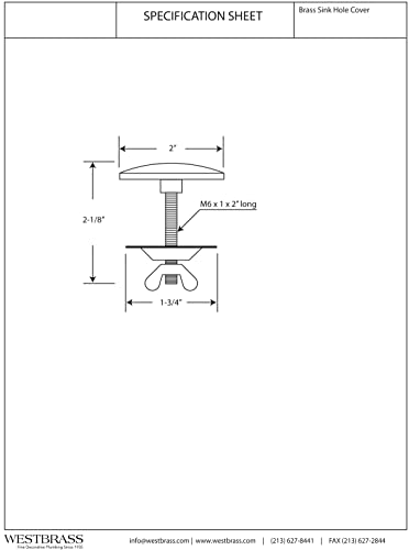 Westbrass cubre orificio para fregadero de cocina 2 pulg miniatura 2