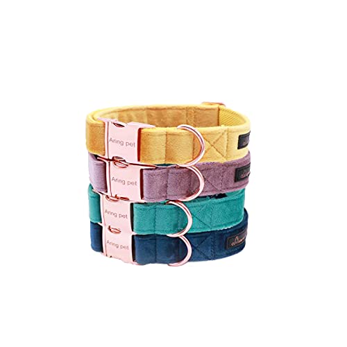 ARING PET Hondenhalsband en riem set, fluwelen hondenhalsband en riem, zachte hondenhalsband set voor kleine middelgrote grote honden. - Afbeelding 6