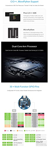 Image of RP2040 MCU Board with 1.28inch LCD,Round Shape, Accelerometer and Gyroscope Sensor,30 x Multi-Function GPIO Pins