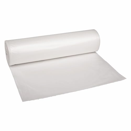 Image of Boardwalk Recycled Low-Density Polyethylene Can Liners, 60 Gallon Garbage Bags, 1.1 mil, 38 inch x 58 inch, Clear, 10 Bags /Roll, 10 Rolls /Carton