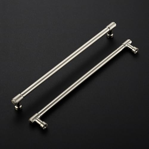 Image of Ravinte 2 Pack 10 Inch Hole Center Solid Kitchen Cabinet Handles Brushed Nickel Dresser Pulls Cabinet Drawer Pulls for Kitchen Cupboard Hardware