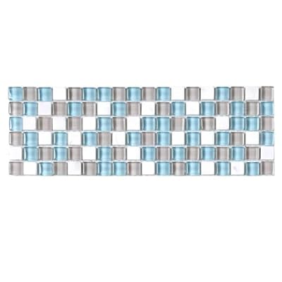 TGMD-SF 4x12 Sky Blue Gray White Lineup Border Glass Stone Pool Bathroom Tile (1)