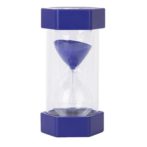 Reloj de arena moderno seguro, recurso creado por profesores para juegos para niños y decoración, temporizador 1 min, 5 min, 10 min, 15 min, 30 min y 60 min, acrílico, azul, 5 minutes