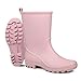 DKSUKO Wide Calf Rain Boots for Women - Waterproof Rubber Garden Boots - Lightweight Mid Height Mud Boots for Gardening, Farm Work & Walking Dogs - Non-Slip Rainboots (9 B(M) US, Matte Pink)