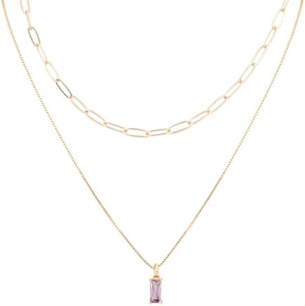 Set Di 2 Collane Lunghe In Oro Per Donna Con Zircone - Regalo Di Compleanno Elegante