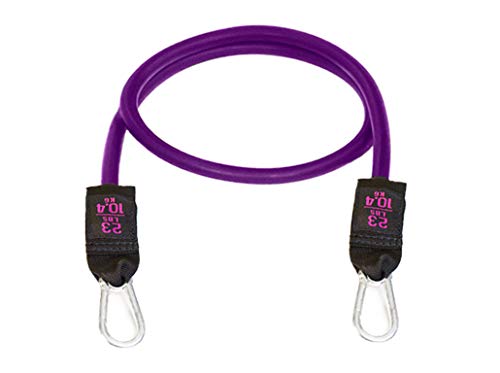 Bodylastics Stackable Resistance Band - Single Resistance Tube Exercise Band - Patented Snap Reduction Tech Workout Bands - Heavy Duty Fitness Bands - Malaysian Latex, Nickel-Coated Iron Clips, 23Lb #TOP5