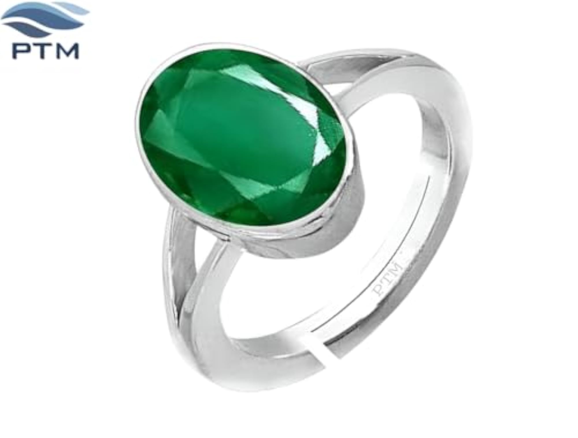 Unisex Emerald 7.25 Ratti Adjustable Ring, Certified Gemstone