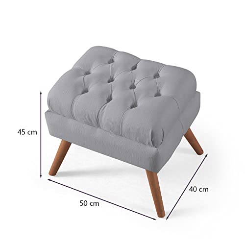 Puff de Linho Apoio de Pés para Sala