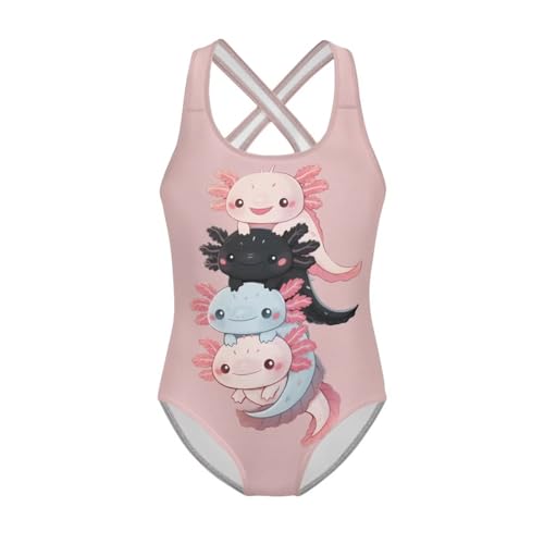 Image of Girls Swimsuit Criss Cross Back 1-Piece Summer Beach Swiwmear