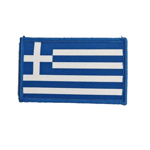 Parches Bordados Bandera Grecia con Colores Oficiales - Escudo bordado - Parches Moteros Bordados - Parches Militares, parche Grecia (Grecia)