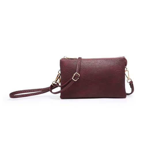 Image of JEN & CO. Riley Crossbody Bags for Women Vegan Leather Wristlet Clutch Wallet Purses Handbags with 2 Straps