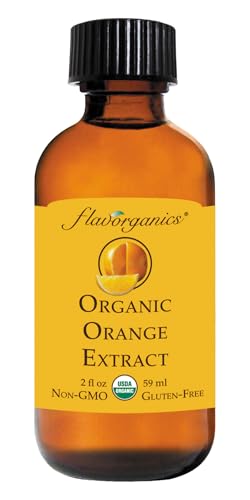Flavorganics Organic Orange Extract, 2 Ounce Bottle