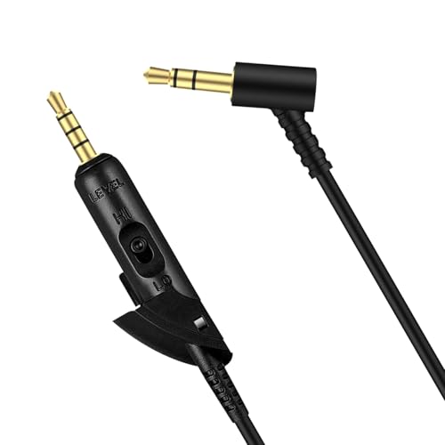 Replacement Audio Extension Cable Compatible with Bose QuietComfort 15, QC15 Headphones, 2.5mm to 3.5mm aux Cable,24K Metal Connectors (6 FT, Black)