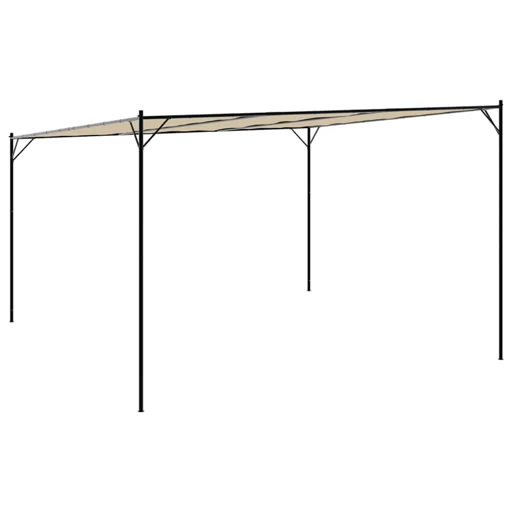 vidaXL Cenador Acero y Tela Beige 4x4 m 180 g/m², toldo, Carpa para Eventos, cenador de Camping, Dosel, Carpa para Fiestas, cenador de jardín