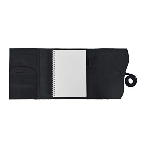 Elizo Black Refillable Leather Journal Cover Real A5 Leather Notebook Cover Portfolio Organizer Large 7 X 9 Lined Leather Bound Journal For Men Women Travel Journal Diary Binder Planner Folder Holder #TOP3