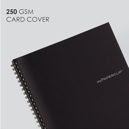 Image of myPAPERCLIP NeoWiro B5 Spiral Unruled Notebook | 160 Pages, 80 GSM, 250 GSM Soft Cover, B5 (6.93 x 9.84 in) | Wiro Bound | Black