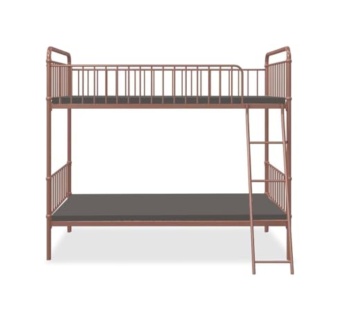 Image of APRODZ Marks Twin Bunk Bed (Foam Mattress-Metal - Rose Gold Powder Coated)