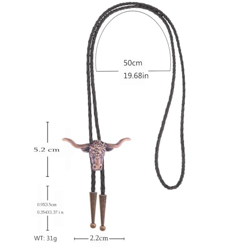 Image of HUABOLA CALYN Native American Bolo tie Rodeo Cowboy Leather Necktie Western Bolo ties for Men Women Necktie for Concert Fans