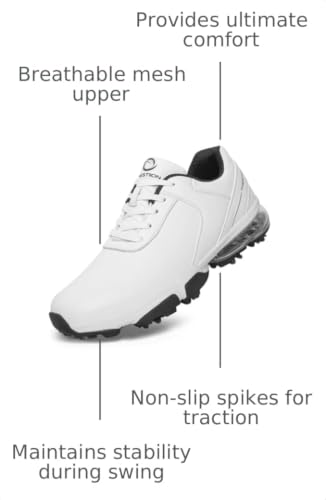 Image of Spikes Golf Shoes Men Training Golf Sneakers Comfortable Walking Footwears for Golfers