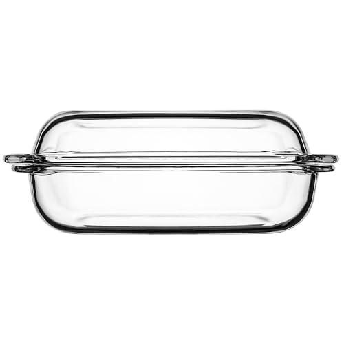 Miniatura 8 de Kadax Fuente De Horno, Cacerola Con Tapa, Fuente De Cristal Para Asar, Lasaña, Con Mangos, Bandeja De Cocina De Vidrio, Transparente Aptas Para Nevera Y Congelador Rectangular, 4,1 L