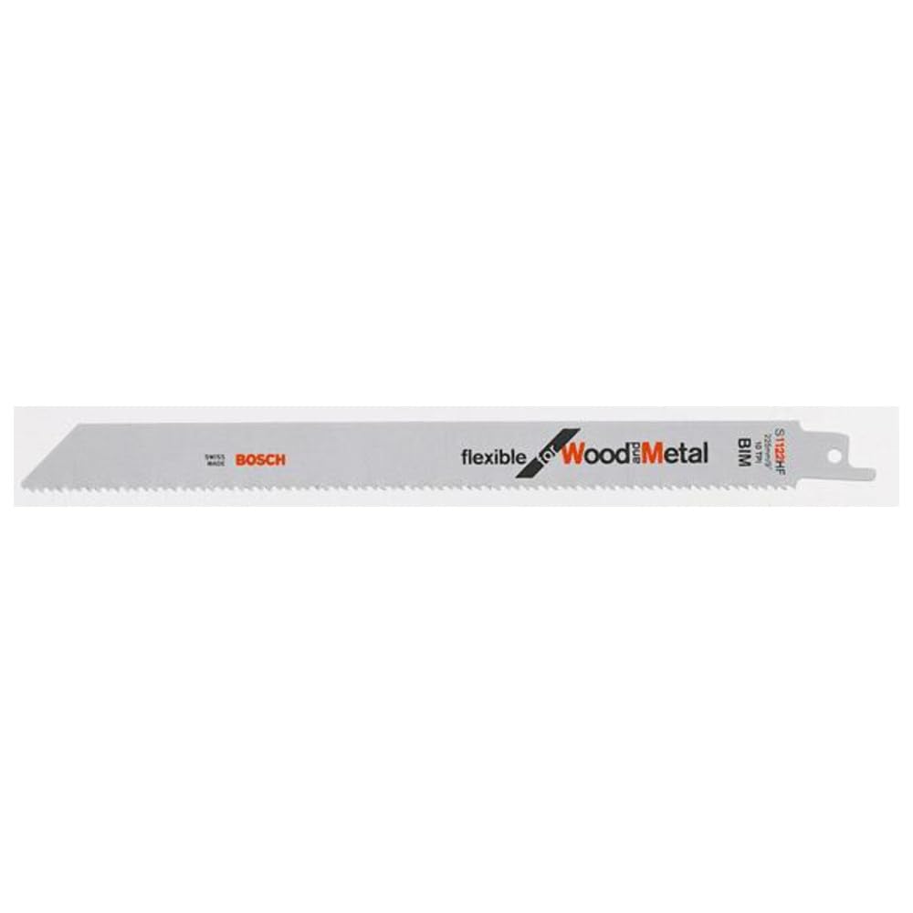 Bosch Professional 5 pieces Sabre Saw Blade S 1122 HF Flexible for Wood and Metal (Length 225 mm, sabre saw accessories)